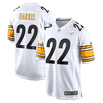 mens nike najee harris white pittsburgh steelers game jerse